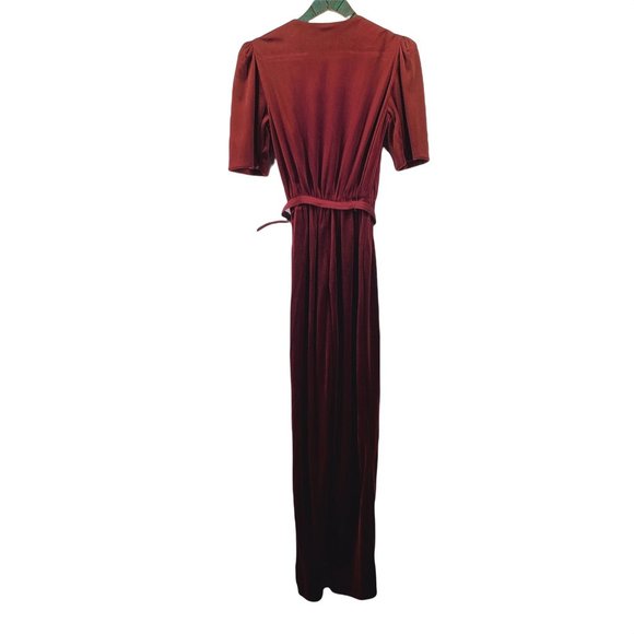 Vintage 1980's Jodi Michaels Belted Velvet Rhinestone Short Sleeve Jumper, 9/10 - Picture 2 of 12